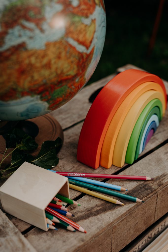 décor vintage, bois pour photos de classe
