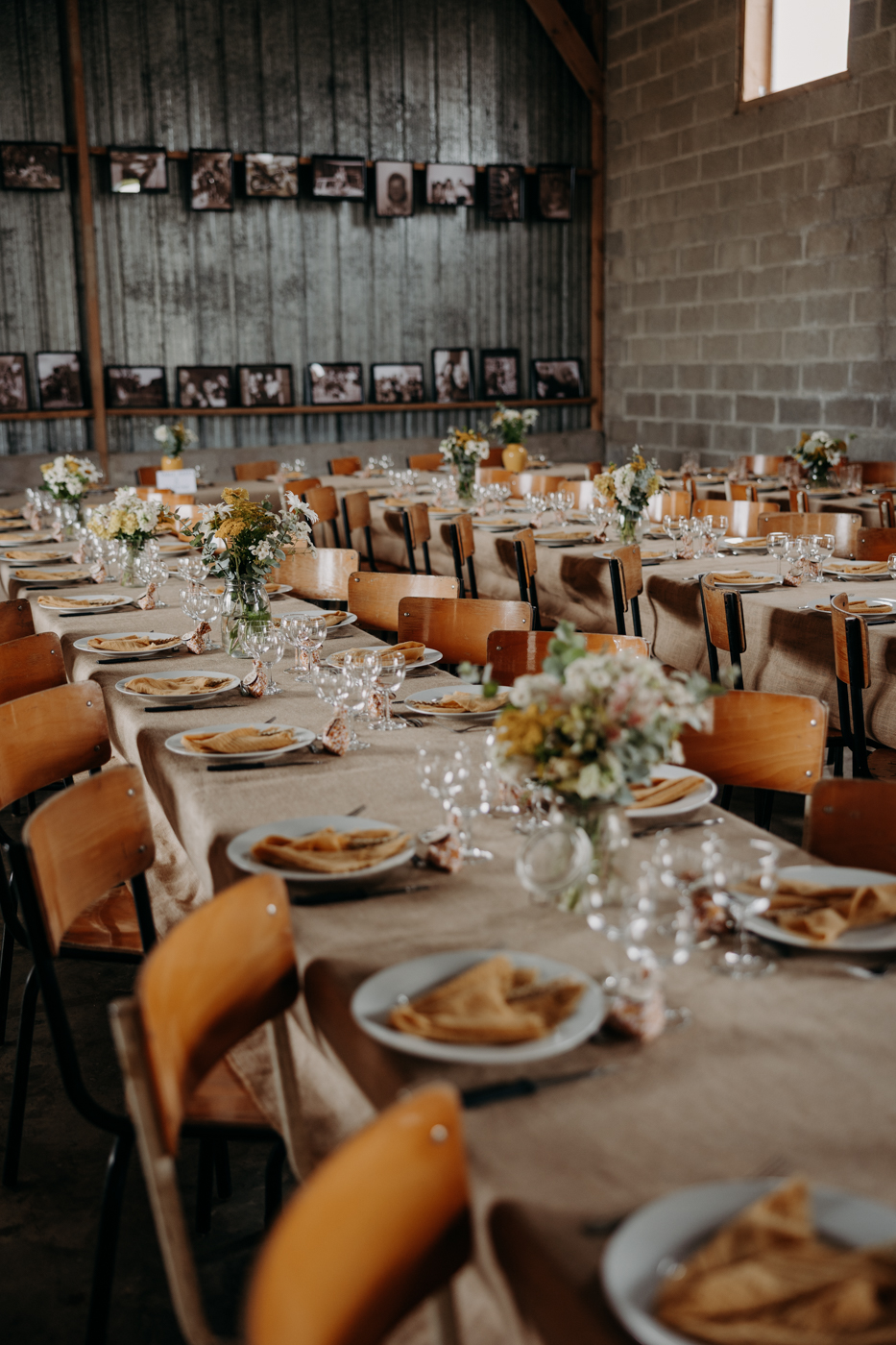 mariage dans grange, style champêtre, mayenne