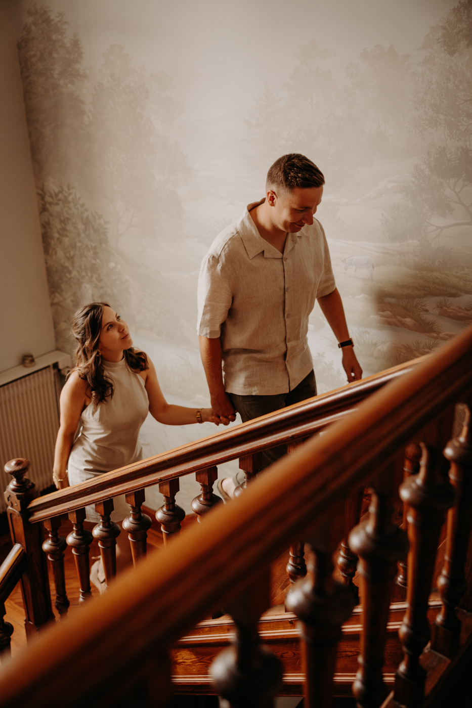 Séance couple avant mariage, manoir, chateau, mayenne - 121