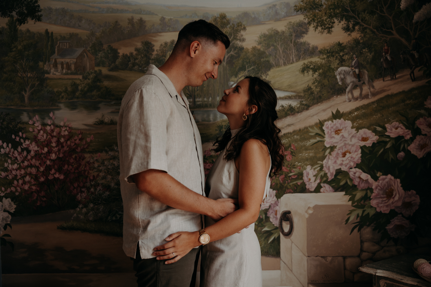Séance couple avant mariage, manoir, chateau, mayenne - 78