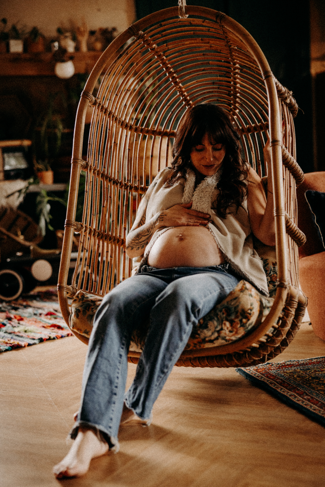 Séance photo grossesse maison chic brocante mode mayenne - 69