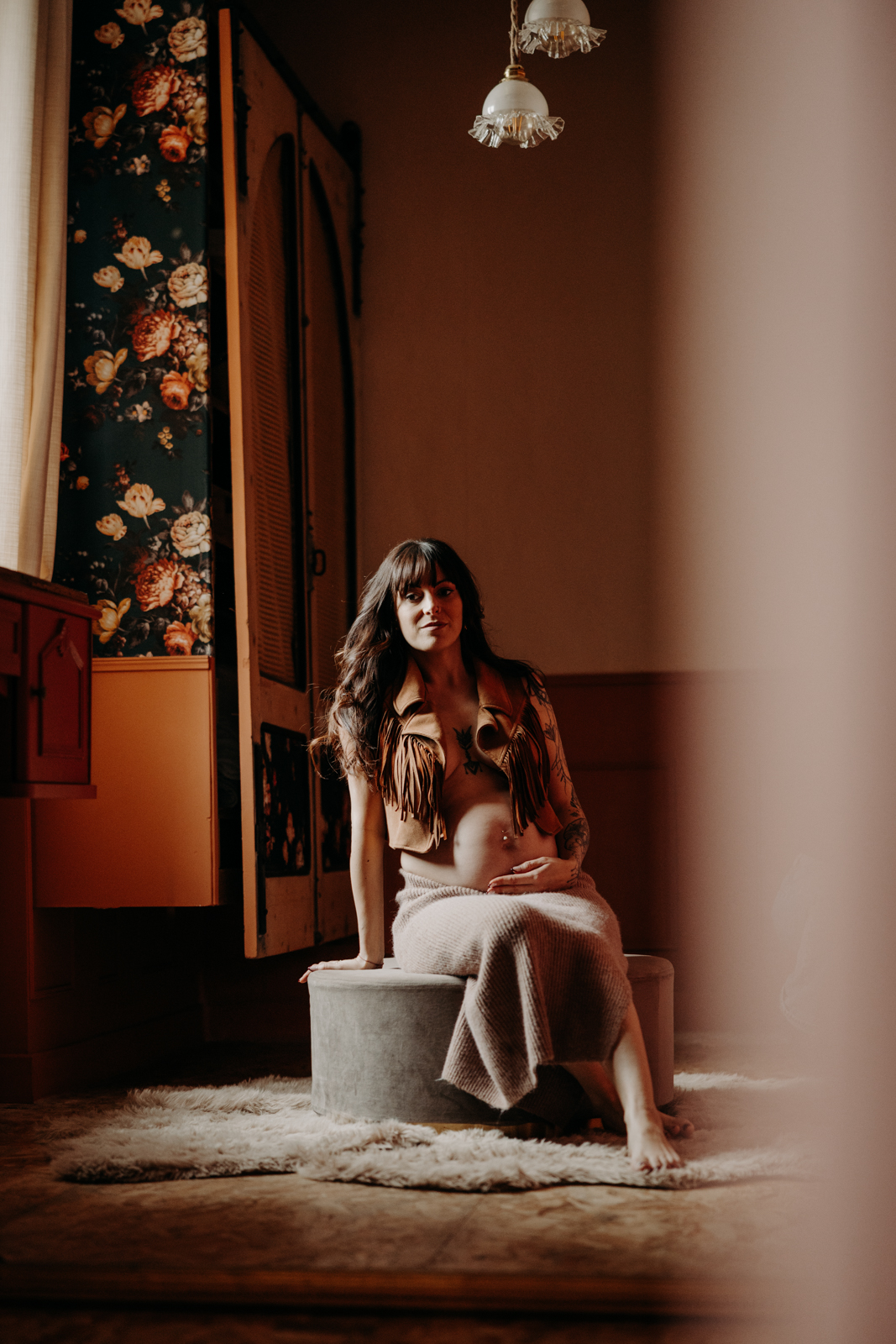 Séance photo grossesse maison chic brocante mode mayenne - 94